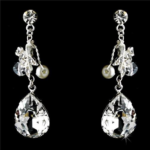 Crystal Bridal Wedding Prom Earrings Necklace Set