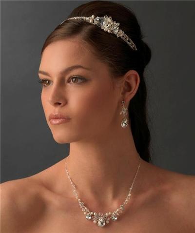 Crystal Bridal Wedding Prom Earrings Necklace Set