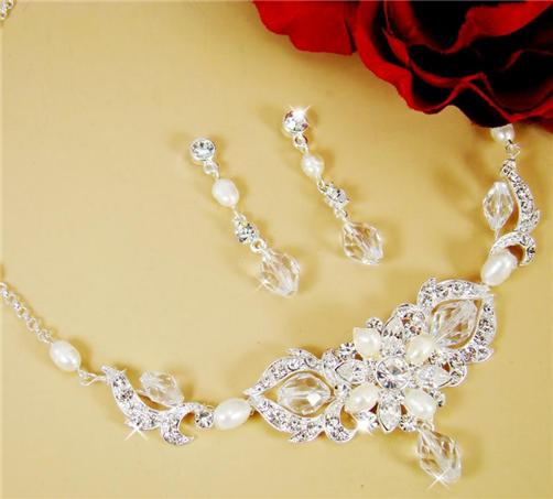 Freshwater Pearl Bridal Wedding Prom Jewelry Set