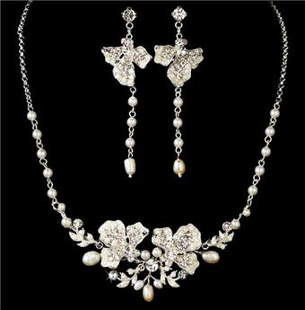 Couture Gorgeous Crystal Bridal Wedding Prom Earrings Necklace Set WS7803
