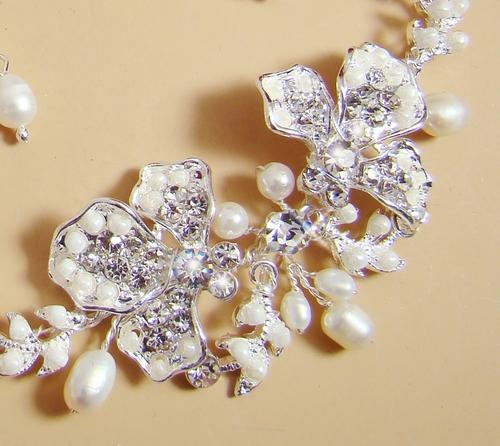Crystal Bridal Wedding Prom Earrings Necklace