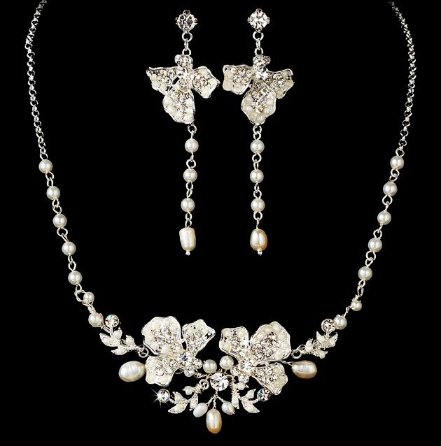 Crystal Bridal Wedding Prom Earrings Necklace