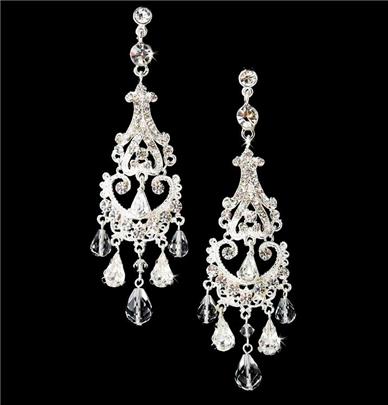 STUNNING SWAROVSKI CRYSTAL BRIDAL CHANDELIER EARRINGS WE 8319