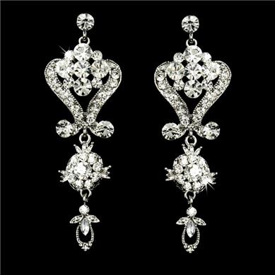 STUNNING SWAROVSKI CRYSTAL BRIDAL CHANDELIER EARRINGS WE1031