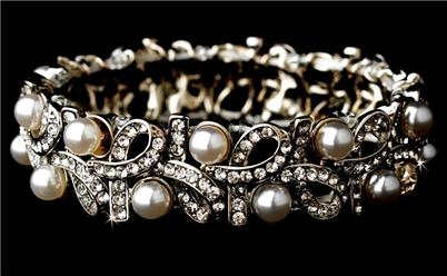 Swarovski Crystal Pearl Crystal Fashion Wedding Bridal Prom Bracelet  WB967