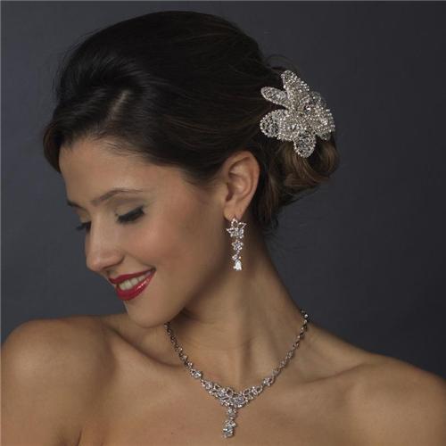 bridal necklace earrings prom wedding