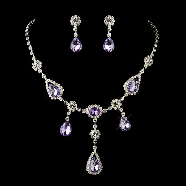 bridal prom necklace earrings