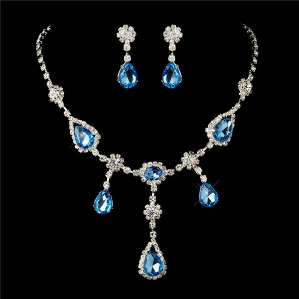 bridal prom necklace earrings