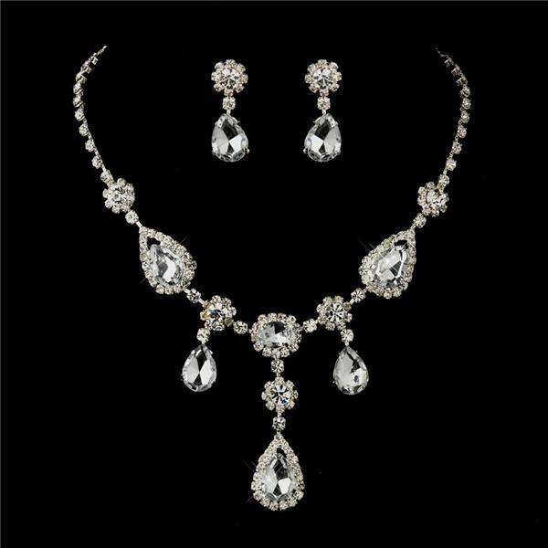 bridal prom necklace earrings