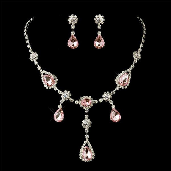 bridal prom necklace earrings
