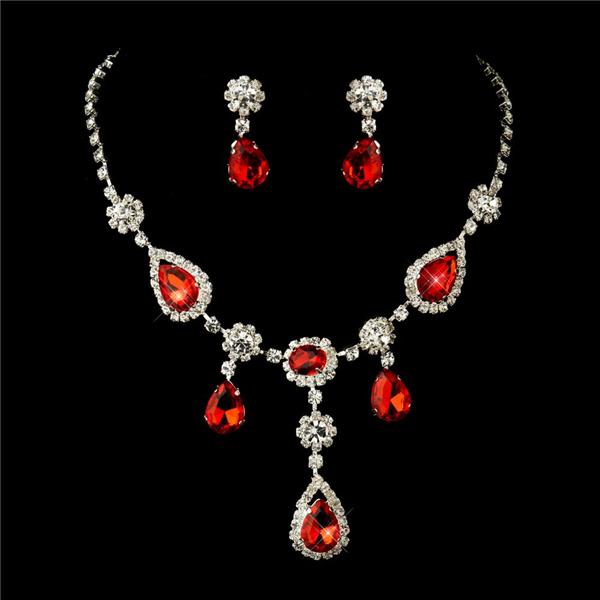 bridal prom necklace earrings