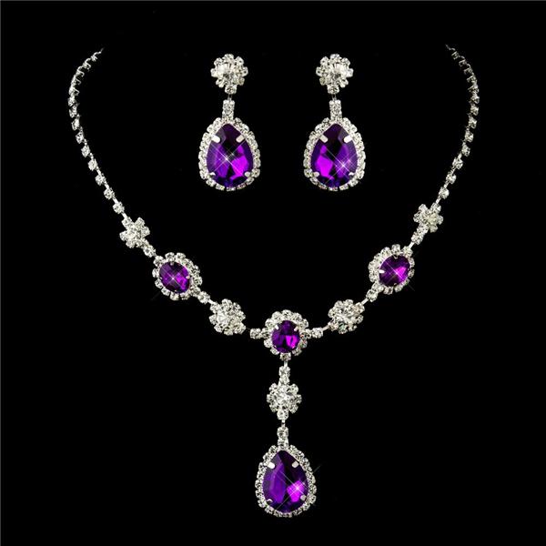 bridal prom necklace earrings