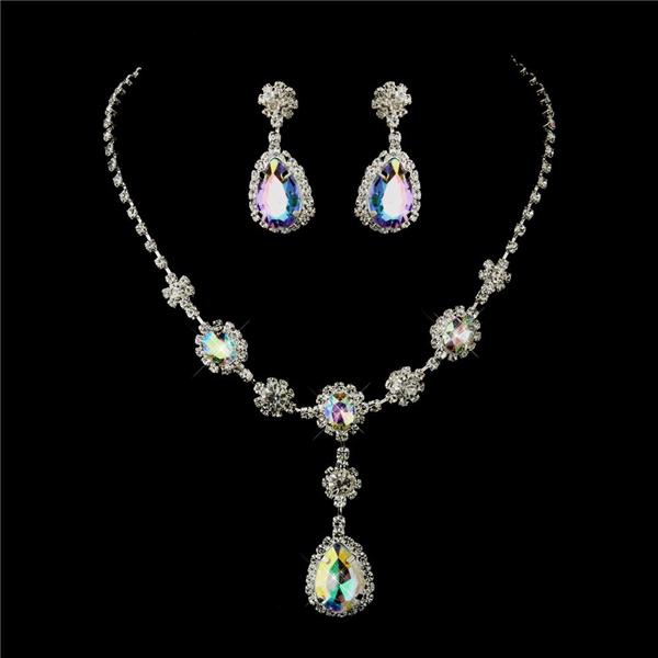 bridal prom necklace earrings
