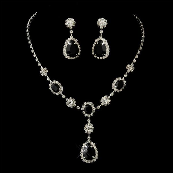 bridal prom necklace earrings