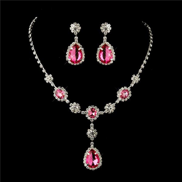 bridal prom necklace earrings