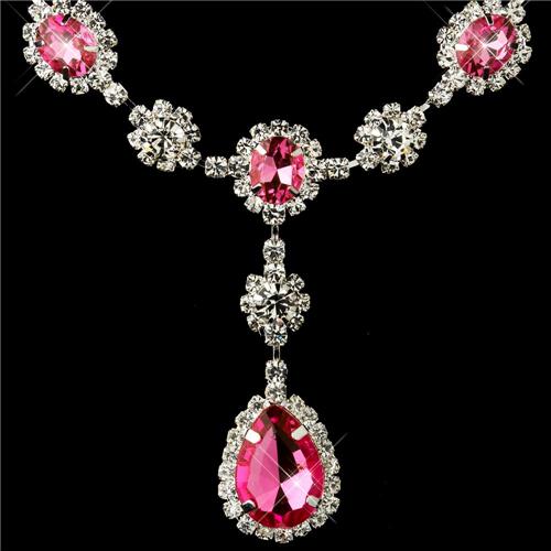 bridal necklace earrings prom wedding