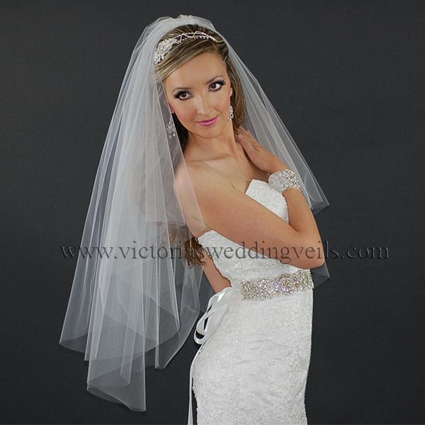 cut edge wedding veil