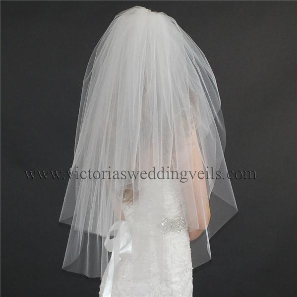 wedding veil cut edge three layer