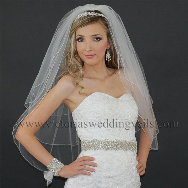 pencil edge wedding veil