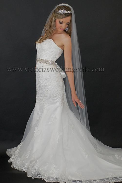 cathedral long veil cut edge