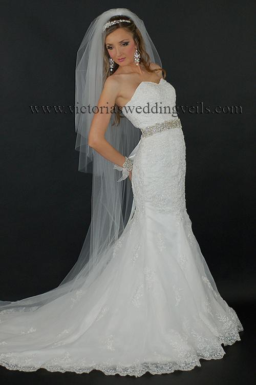 four tier floor long bridal veil
