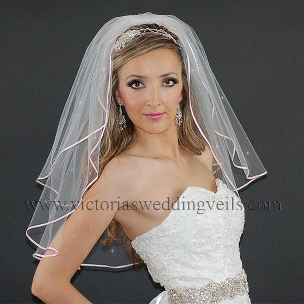 bridal veil pink ribbon edge