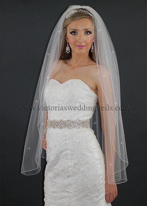 1 tier fingertip wedding veil