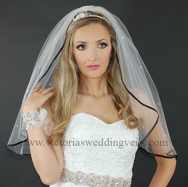 black wedding bridal veil