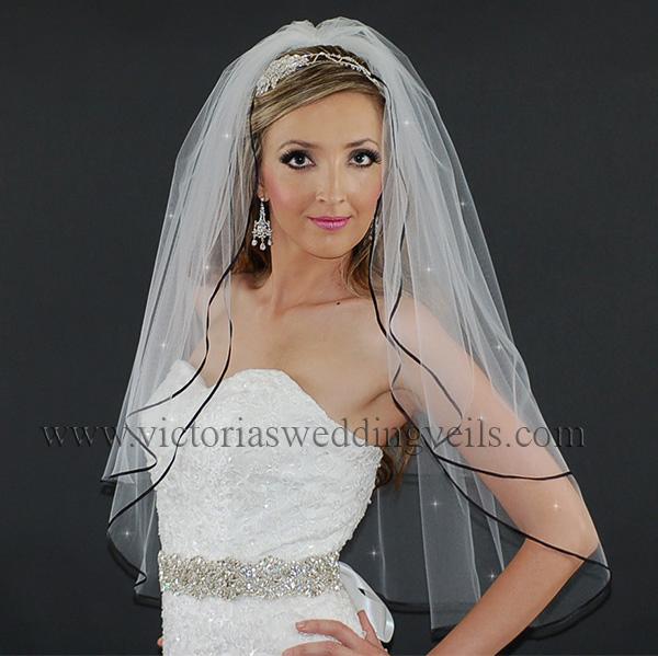 black bridal veil