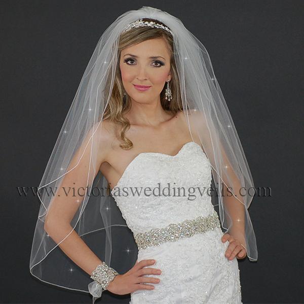 pencil edge wedding veil