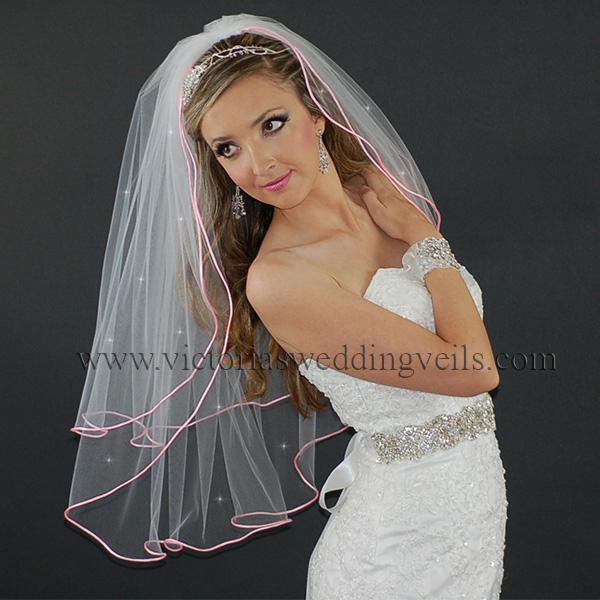 pink bridal veil