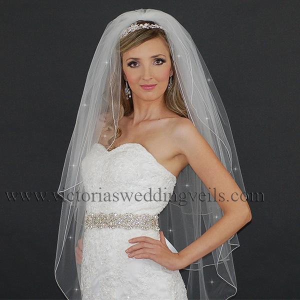 pencil edge wedding veil