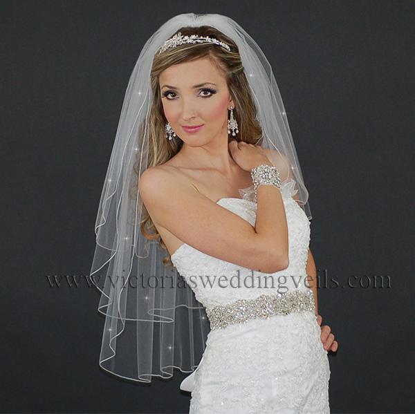 pencil edge wedding veil