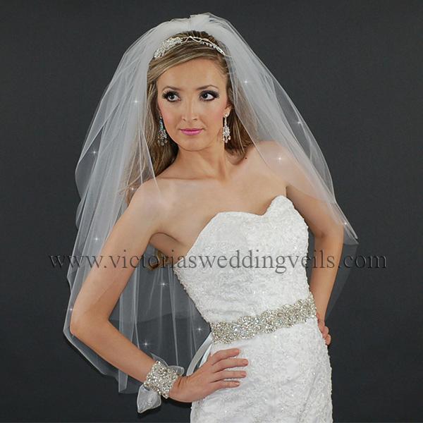 wedding veil cut edge three layer