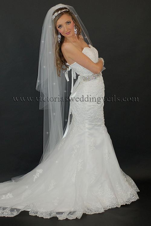 three tier floor long bridal veil