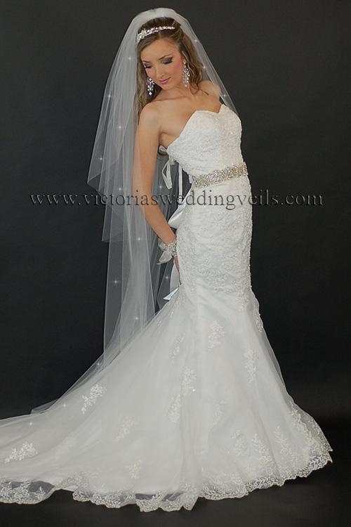 blusher cathedral long veil cut edge