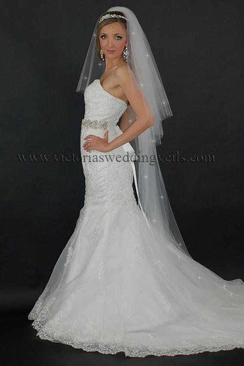 three tier floor long bridal veil