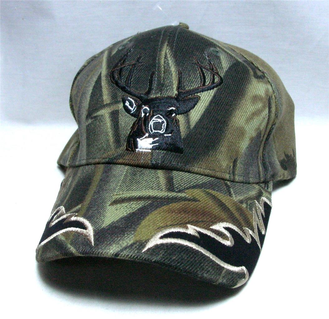 DEER HUNTER BASEBALL CAP HAT BUCK HUNTING OUTDOORS CAMO BLACK TRIBAL