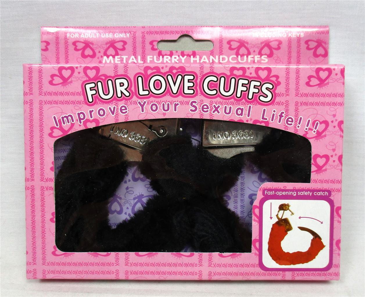 Fur Love Cuffs Adult Handcuffs Costume Gag Gift Restraint Party Red Pink Black eBay