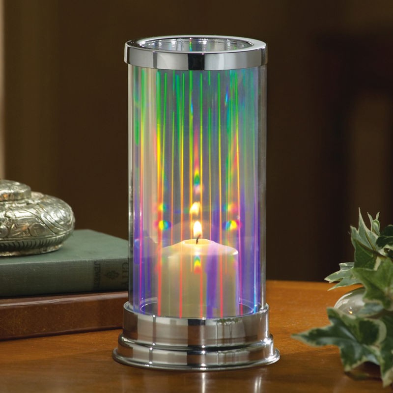 Colorful Eternity Crystal Prism Hurricane Candle Holder
