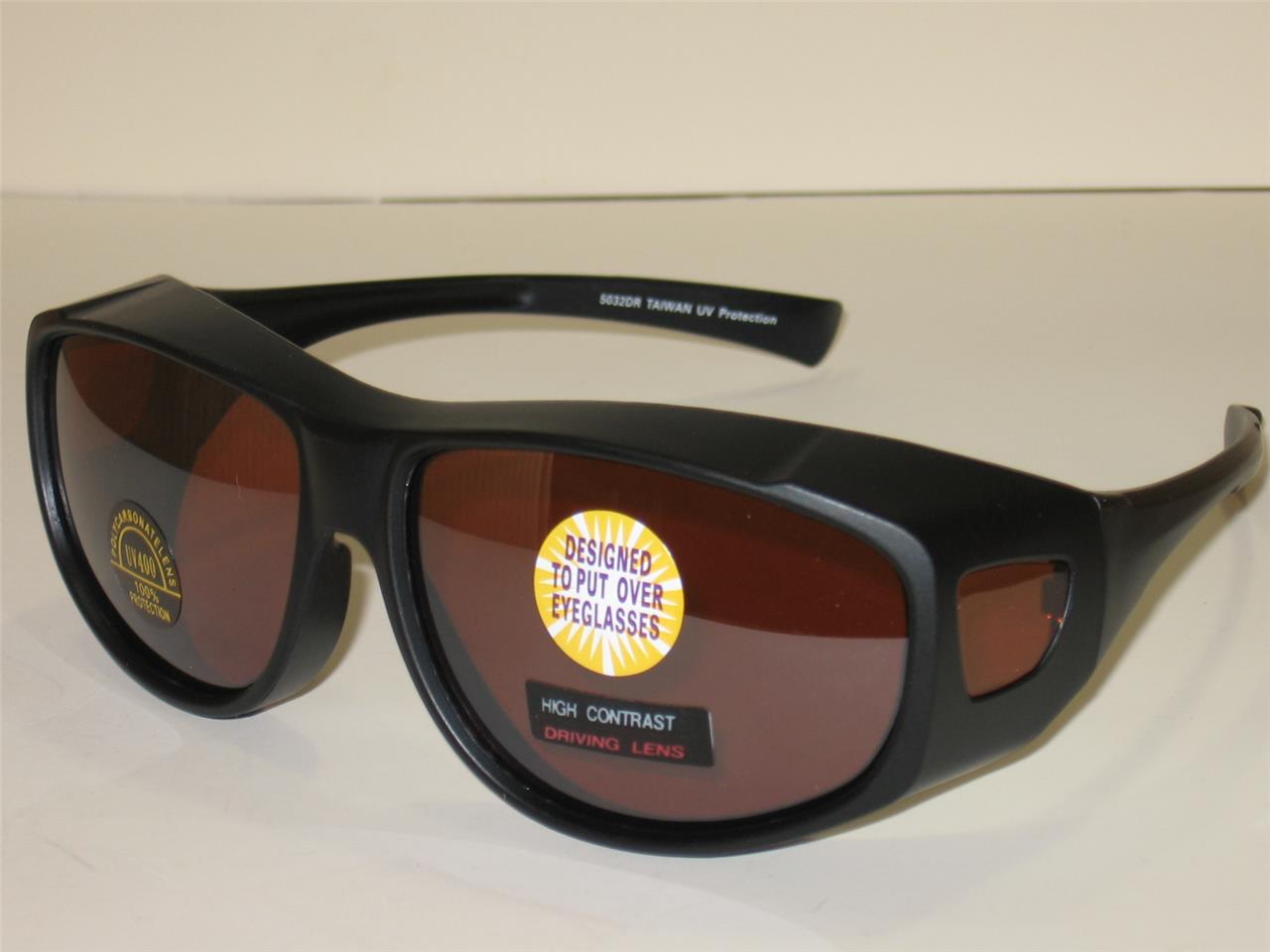 OVER GLASSES SUNGLASSES HIGH DEFINITION CONTRAST DRIVING LENS UV 400