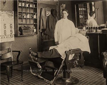 BARBER SHOP VINTAGE PHOTO BARBERSHOP HAIRCUT SHAVE ...