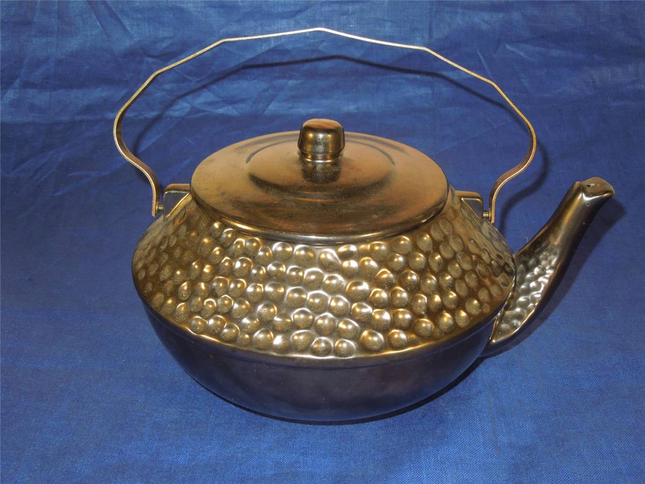 VINTAGE ANTIQUE MCCOY POTTERY LUSTER COPPER KETTLE TEA POT RARE LUSTER