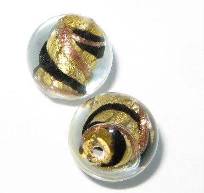 Handmade Glass Beads on Handmade Bohemian Glass Czech Gold Foil Beads   Ebay