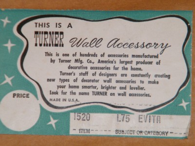 Vintage Evita By Jose Puyet Turner Wall Accessory