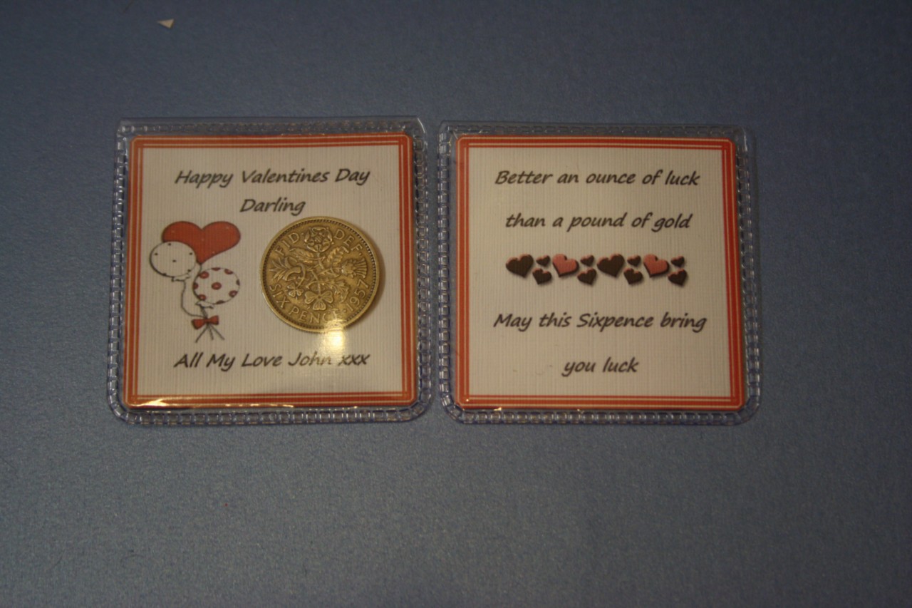LUCKY SIXPENCE Husband Wife Boyfriend Girlfriend Gift I love You