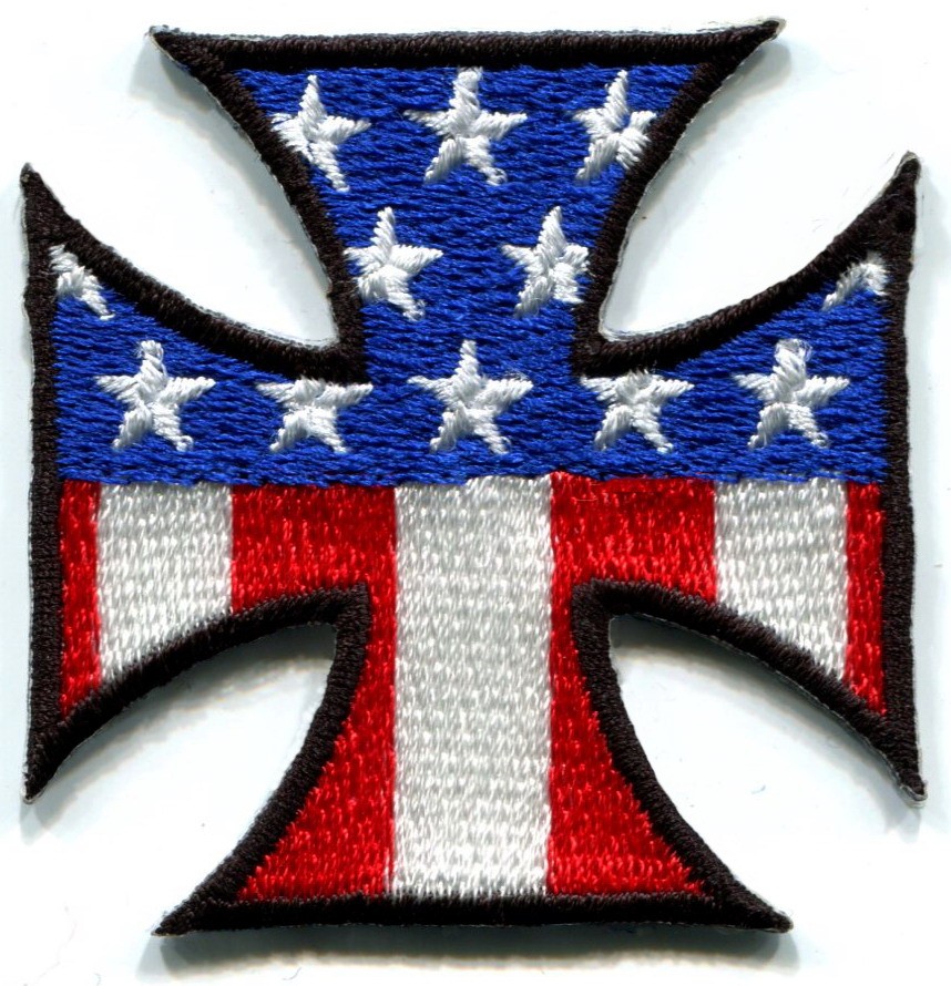 German Iron Cross military medal biker ironon applique patch your