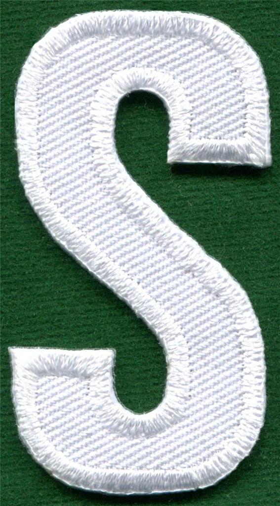 English alphabet letters white applique sew ironon patch new your choice