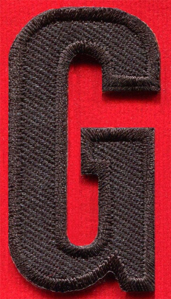 English alphabet letters black applique sew ironon patch new your choice