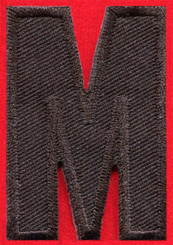 English alphabet letters black applique sew ironon patch new your choice